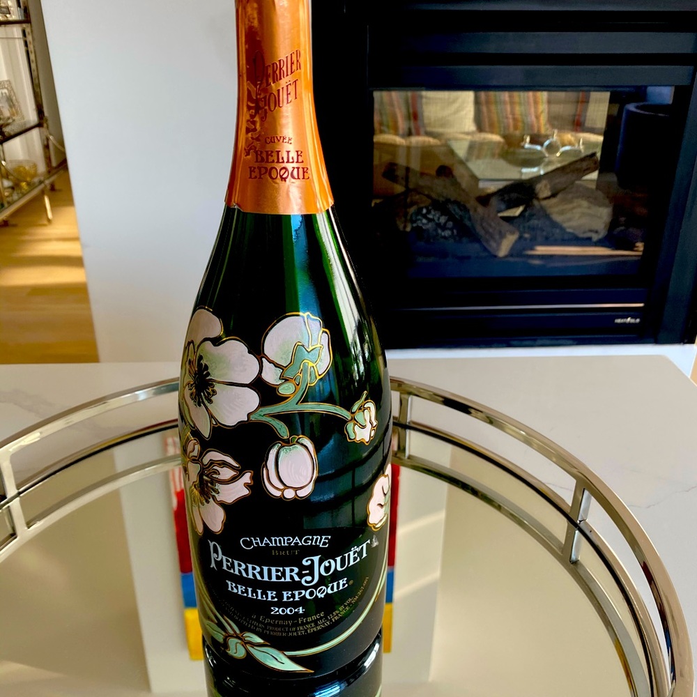 Decorative 2004 empty champagne bottle